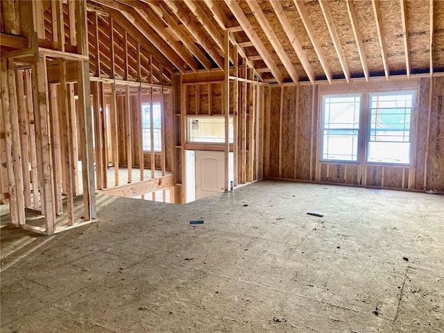 miscellaneous room with vaulted ceiling