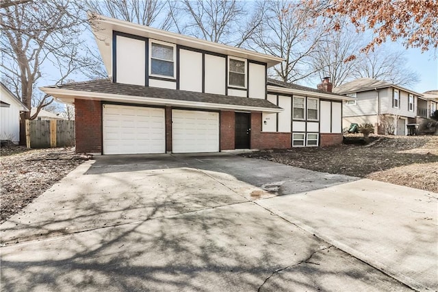 split level home featuring a garage