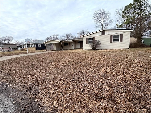 view of single story home