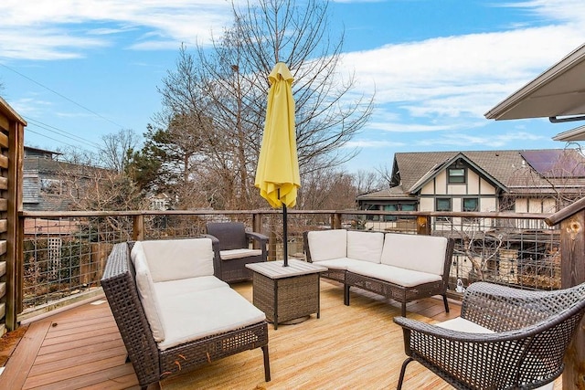 deck with an outdoor living space