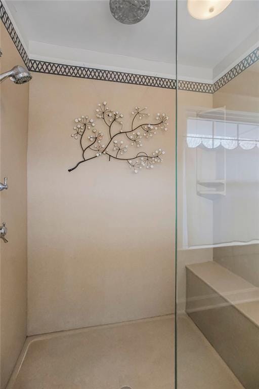 bathroom featuring a shower