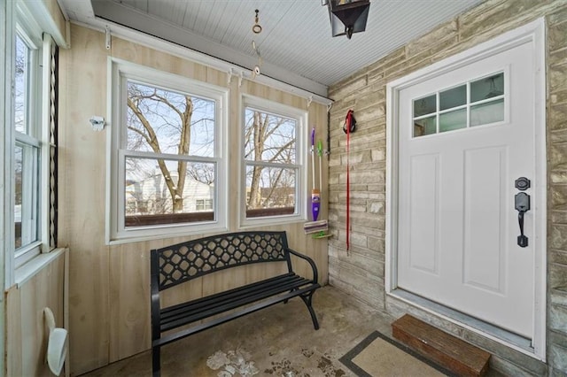 doorway to property with a porch