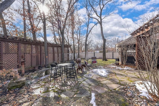 view of patio / terrace with a fenced backyard