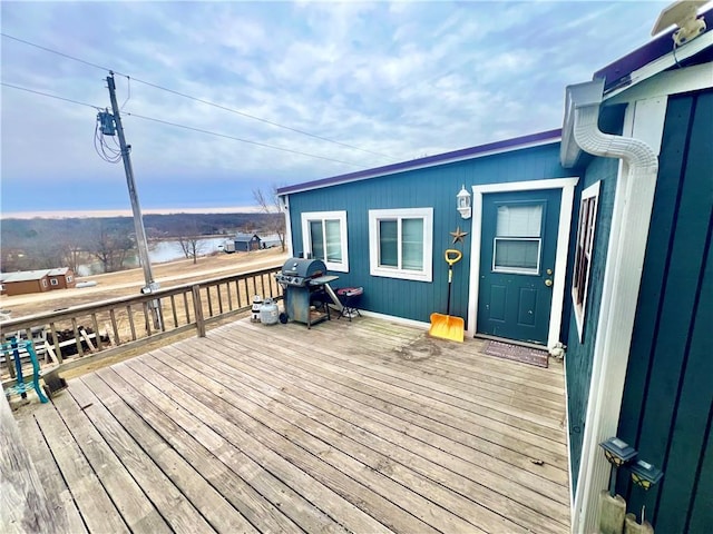 deck featuring grilling area