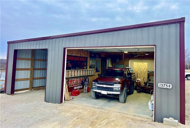 view of garage