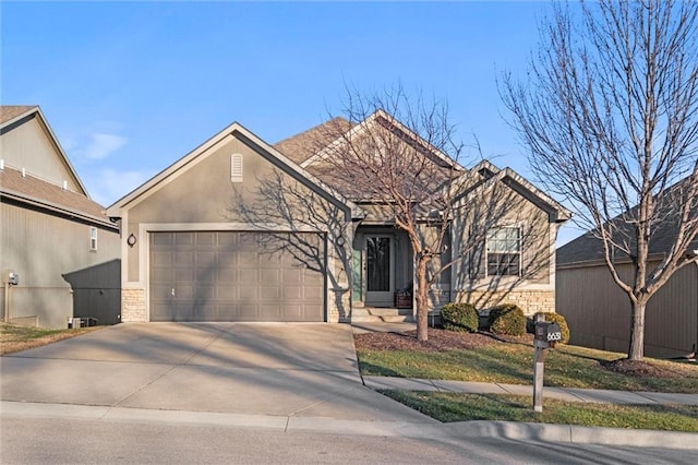 view of property featuring a garage