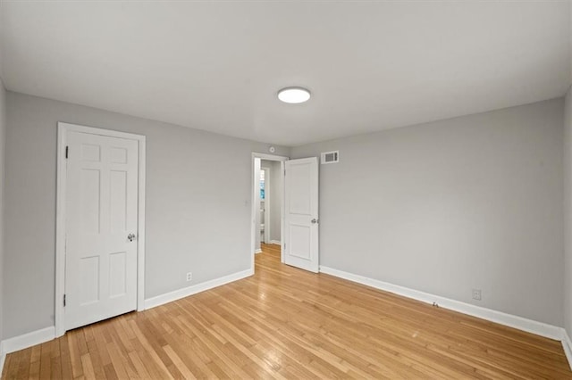 unfurnished bedroom featuring light hardwood / wood-style floors