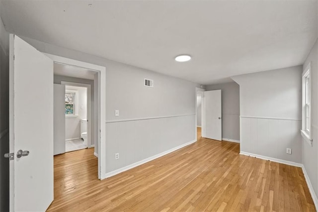 empty room featuring light wood-type flooring