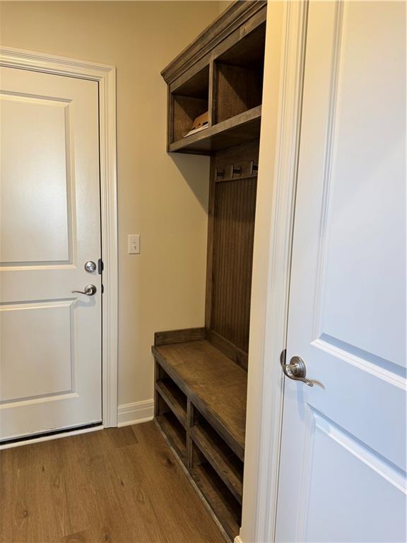 25297 W 149th Ter, Olathe, KS 66061 - mudroom with wood finished floors and baseboards