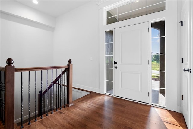 foyer featuring hardwood / wood-style floors