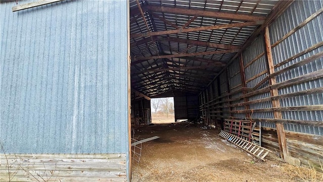 exterior space with lofted ceiling