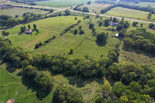 bird's eye view with a rural view