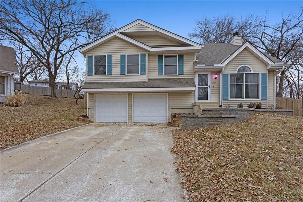 tri-level home with a garage