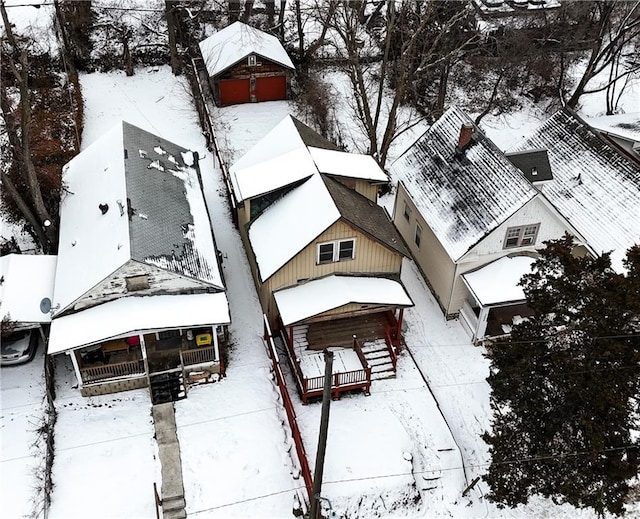 view of snowy aerial view