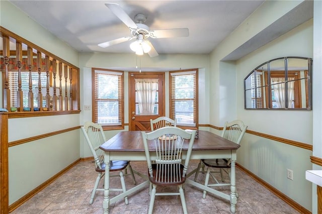 3812 SW Windemere Dr, Lees Summit, MO 64082 - dining room with healthy amount of natural light and ceiling fan