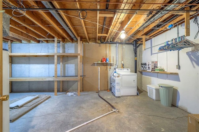 3812 SW Windemere Dr, Lees Summit, MO 64082 - unfinished basement with washer / clothes dryer