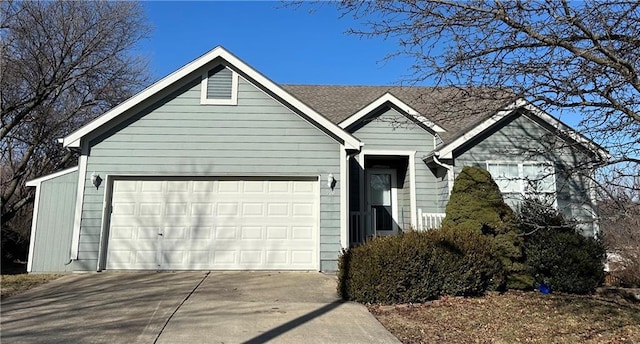 view of front of home with a garage