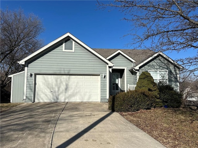 single story home featuring a garage