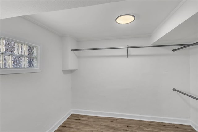 spacious closet with wood finished floors