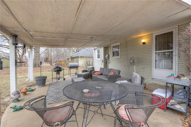 10111 E 86th Ter, Raytown, MO 64138 - view of patio featuring outdoor lounge area and grilling area