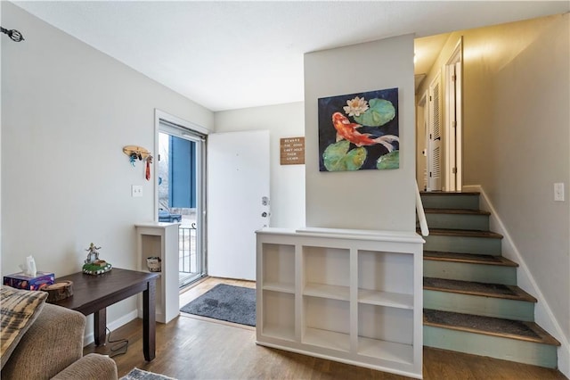 entrance foyer featuring plenty of natural light and wood-type flooring