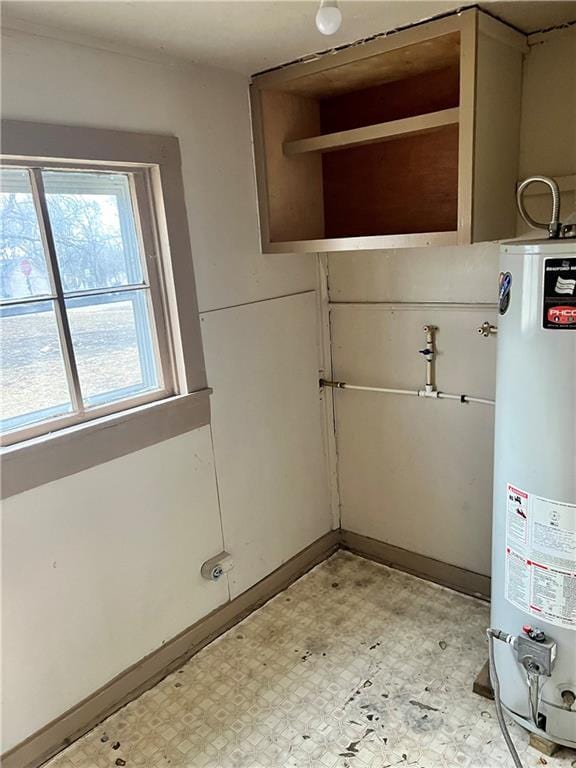 washroom with water heater