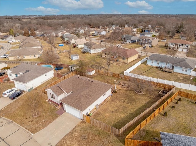 drone / aerial view with a residential view