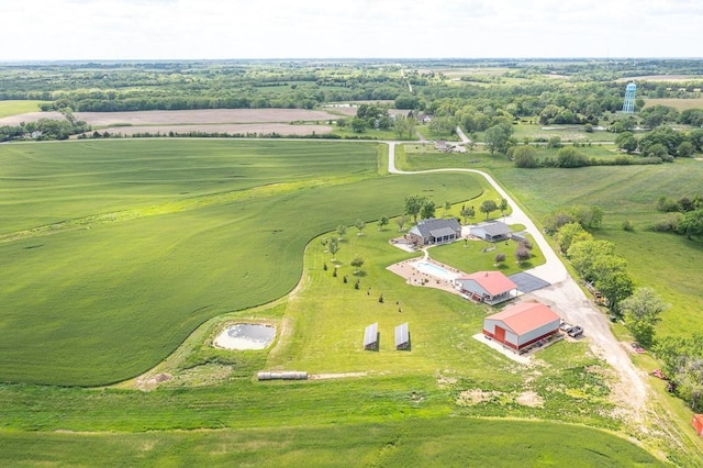 aerial view featuring a rural view