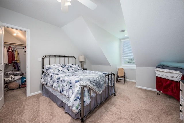 22330 Mclouth Rd, Mclouth, KS 66054 - bedroom with baseboards, a spacious closet, visible vents, and light colored carpet