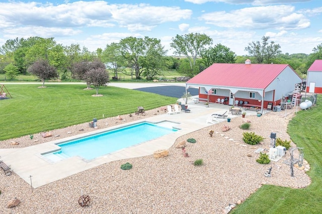 22330 Mclouth Rd, Mclouth, KS 66054 - pool with a patio area and a lawn