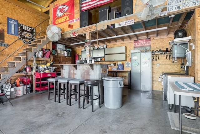 22330 Mclouth Rd, Mclouth, KS 66054 - kitchen with finished concrete flooring