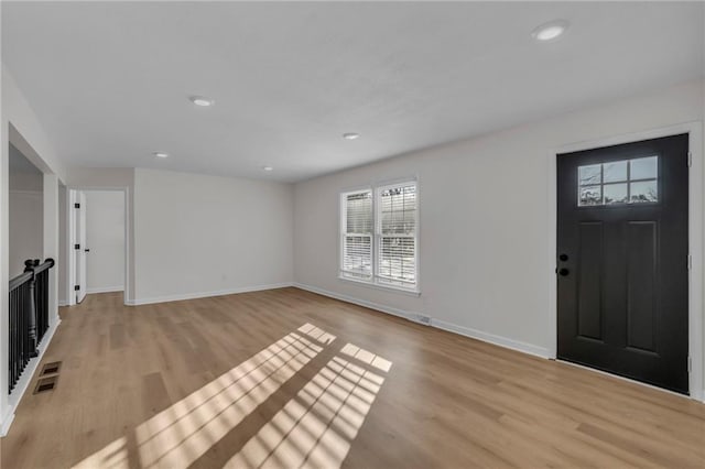 foyer featuring light hardwood / wood-style floors