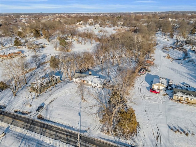 view of snowy aerial view