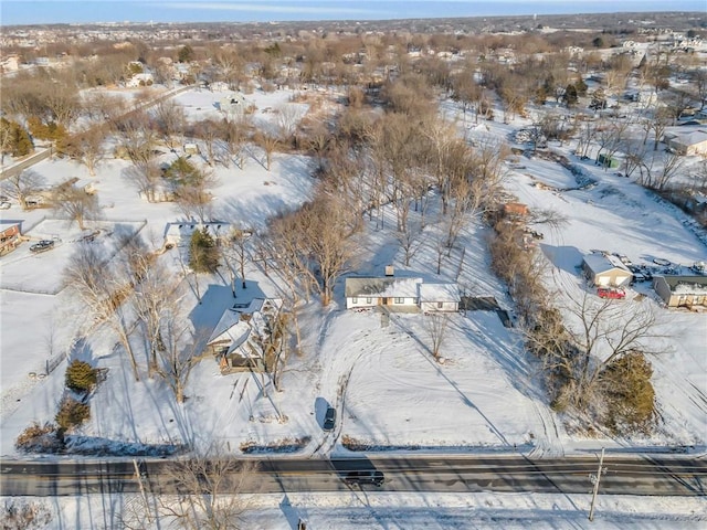 view of snowy aerial view