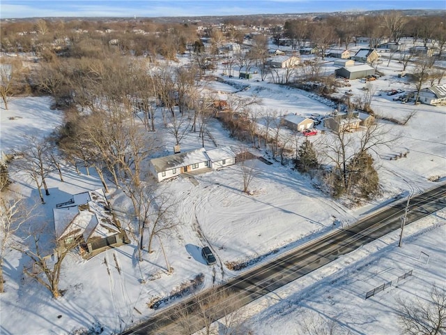 view of snowy aerial view