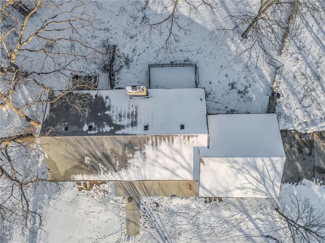 view of snowy aerial view