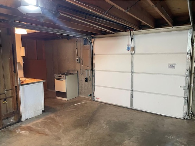 garage with electric panel