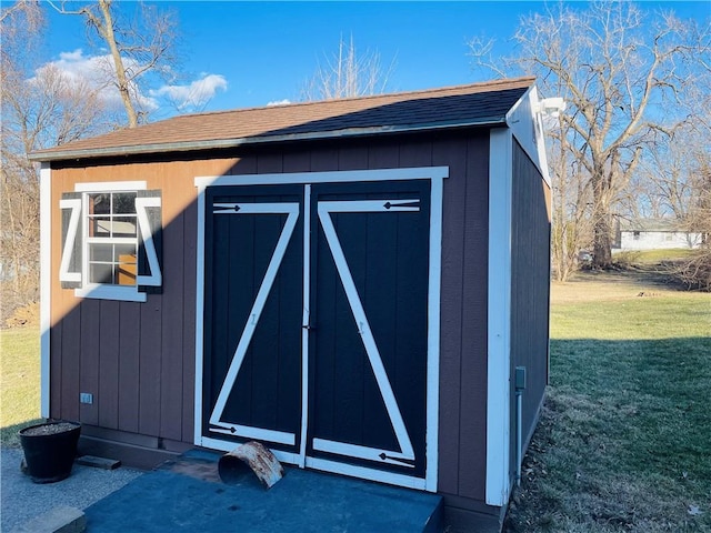 view of shed