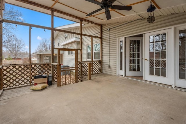 view of patio with ceiling fan