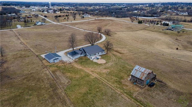 drone / aerial view featuring a rural view