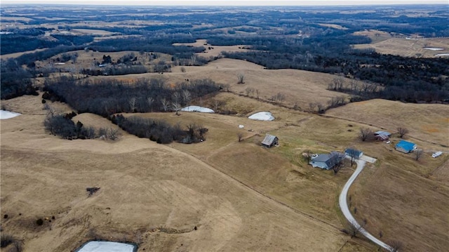 aerial view with a rural view