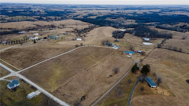 aerial view with a rural view