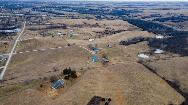 drone / aerial view featuring a rural view