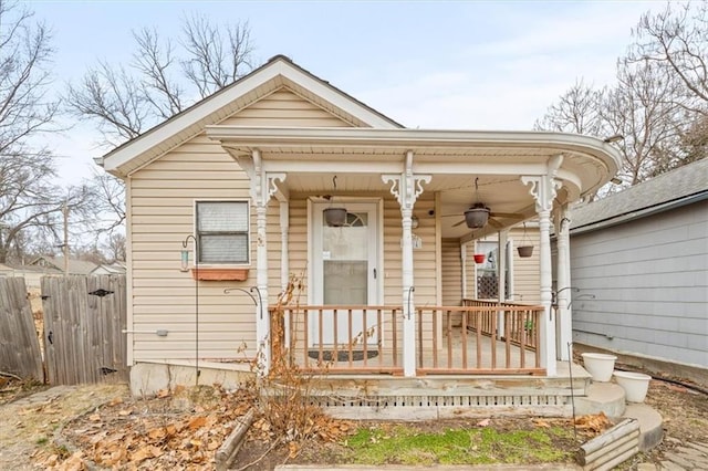 view of front of property with a porch