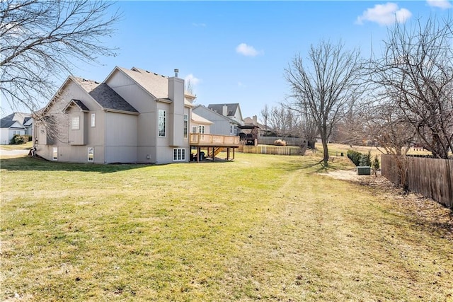 view of yard with fence