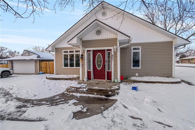 view of front of house with a garage