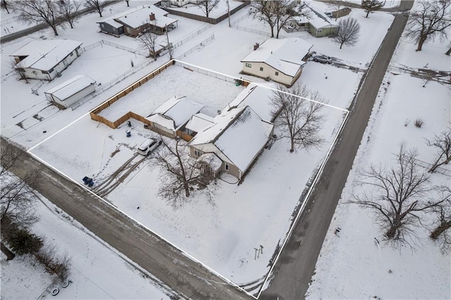 view of snowy aerial view