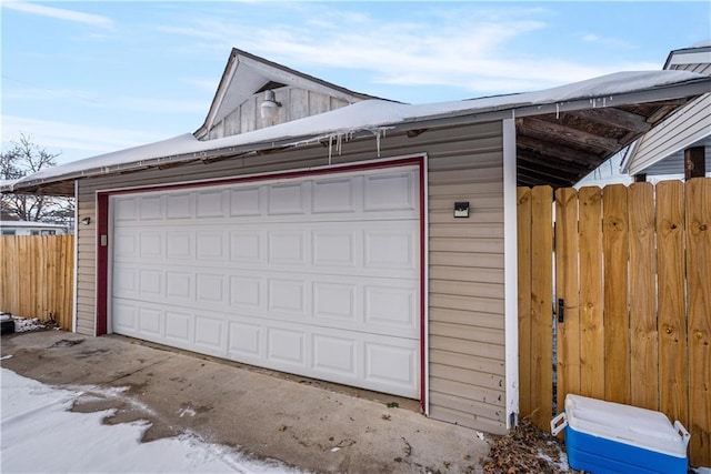 view of garage