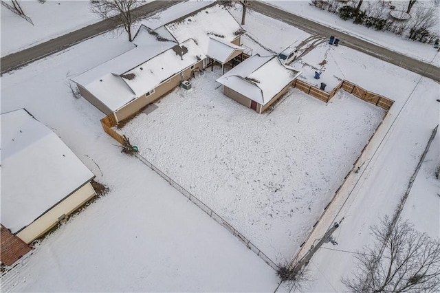 view of snowy aerial view