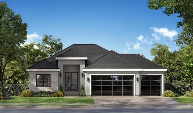 contemporary house featuring a garage